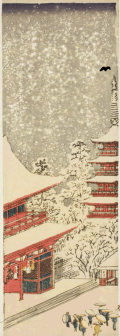 schnee fällt auf Leute